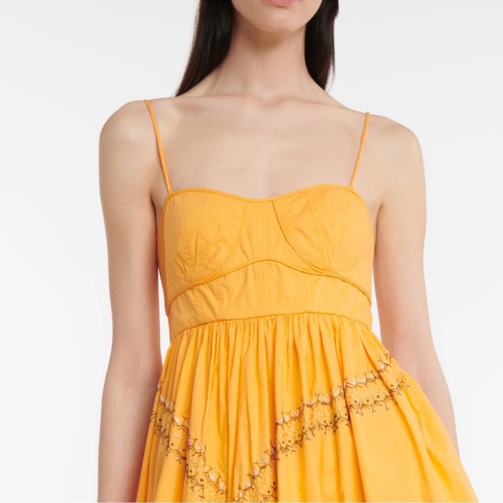 Ulla Johnson Handmade Mariza Dress Papaya Orange Embroidered Size 2 - Picture 7 of 12